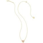 Kendra Scott Heart Pendant Necklace in Pink Drusy