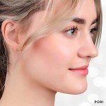 14K Solid Gold Ball Stud Earrings - 3 Pairs