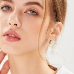 14K Gold Engraved Hoop Earrings for Women