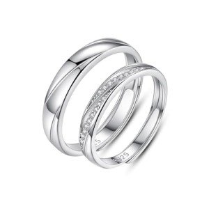 MIKAMU Adjustable 925 Sterling Silver Couple Rings
