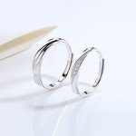 MIKAMU Adjustable 925 Sterling Silver Couple Rings