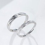 MIKAMU Adjustable 925 Sterling Silver Couple Rings