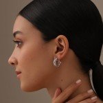 Byzantine Silver Hoop Earrings for Women - 22mm