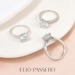 1CT Moissanite Solitaire Engagement Ring in Silver