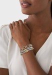 Three-Piece Two-Tone Cable Wire Cuff Bracelets
