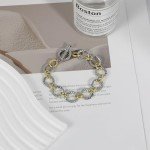 Three-Piece Two-Tone Cable Wire Cuff Bracelets