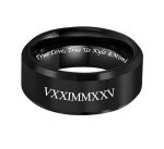 Personalized Black Tungsten Men's Engraved Wedding Band