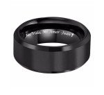 Personalized Black Tungsten Men's Engraved Wedding Band