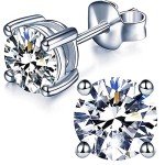 Moissanite Stud Earrings in 925 Sterling Silver