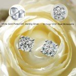 Moissanite Stud Earrings in 925 Sterling Silver
