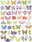 Colorful Butterfly and Flower Enamel Pins Set