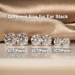 Moissanite Stud Earrings in 925 Sterling Silver