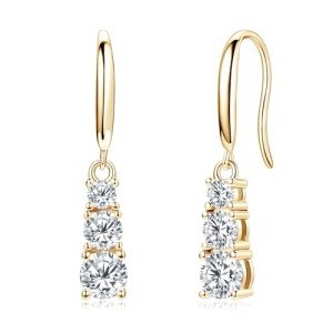 Elegant Moissanite & Diamond Drop Earrings for Women