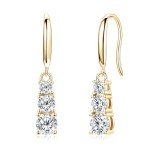 Elegant Moissanite & Diamond Drop Earrings for Women