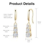 Elegant Moissanite & Diamond Drop Earrings for Women