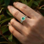 Green Gemstone Promise Ring in 925 Sterling Silver