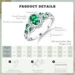 Green Gemstone Promise Ring in 925 Sterling Silver