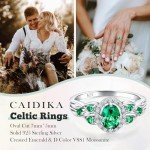 Green Gemstone Promise Ring in 925 Sterling Silver