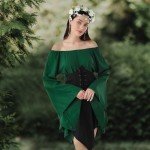 Medieval Fantasy Dress with Crown and Ear Cuffs