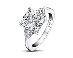 AINUOSHI 5.5ct Cushion Cut CZ Engagement Ring
