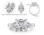 AINUOSHI 5.5ct Cushion Cut CZ Engagement Ring