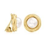Love Knot Clip-On Earrings with Cultured Pearls