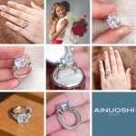 AINUOSHI 5.5ct Cushion Cut CZ Engagement Ring