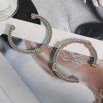 Stylish Two-Piece Twisted Cable Cuff Bracelets