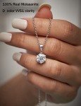 Moissanite Solitaire Pendant Necklace in Sterling Silver