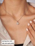 Moissanite Solitaire Pendant Necklace in Sterling Silver
