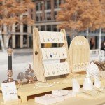 Beige 3-Tier Velvet Necklace Display Stand