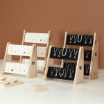Beige 3-Tier Velvet Necklace Display Stand