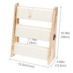 Beige 3-Tier Velvet Necklace Display Stand