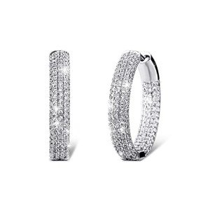 Iced Out Hoop Earrings - 14K Gold Plated