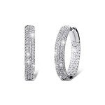 Iced Out Hoop Earrings - 14K Gold Plated