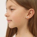 Sterling Silver Cross Shape Stud Earrings for Kids