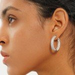 Iced Out Hoop Earrings - 14K Gold Plated