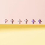 Sterling Silver Cross Shape Stud Earrings for Kids