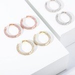 Iced Out Hoop Earrings - 14K Gold Plated