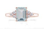 Simulated Blue Aquamarine & White Topaz Ring