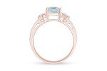 Simulated Blue Aquamarine & White Topaz Ring