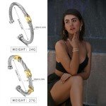 Stylish Two-Piece Twisted Cable Cuff Bracelets
