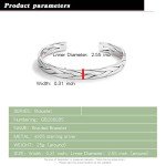 925 Sterling Silver Adjustable Cuff Bracelet Gift