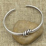 Sterling Silver Knot Cuff Bracelet - Adjustable Design