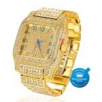 Men's Premium Moissanite Gold Watch - 18k Plated