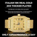 Men's Premium Moissanite Gold Watch - 18k Plated