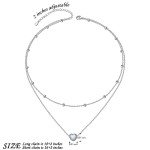 Dainty S925 Sterling Silver Opal Heart Choker Necklace