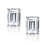Elegant 18K White Gold Plated CZ Stud Earrings