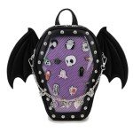 Goth Coffin Backpack with Detachable Bat Wings