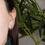 10K Gold Small Diamond Cut Hoop Earrings